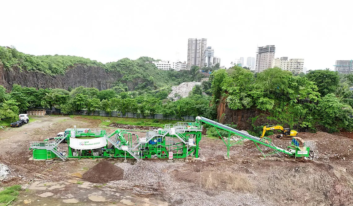 C&D waste recycling plant working inside Mumbai city limits